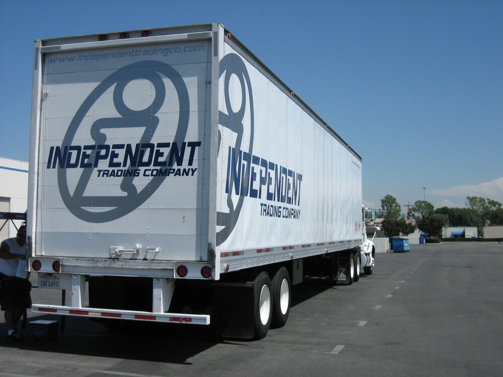 Independent trading company trailer vehicle wrap